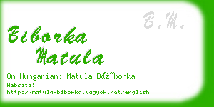 biborka matula business card